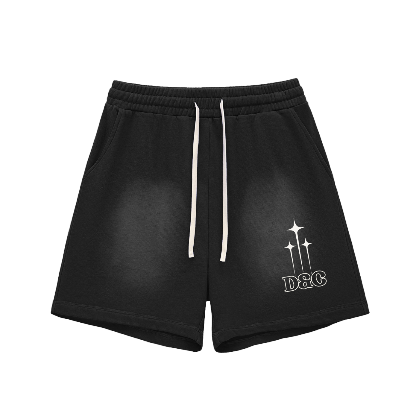 Sun Fade Raw Edge Cotton Shorts