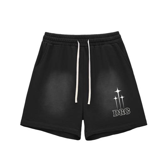Sun Fade Raw Edge Cotton Shorts